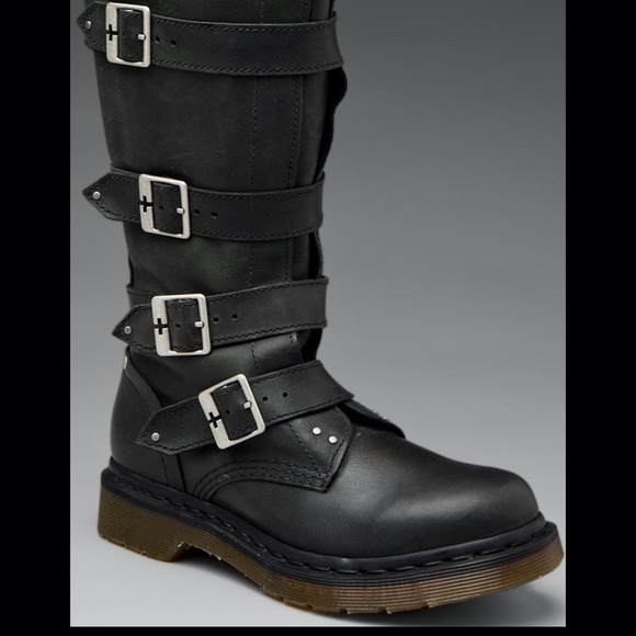 Dr. Martens Women's Phina Phoenix Tall Buckle Black Boots The Walking Dead US 6 - Picture 5 of 7